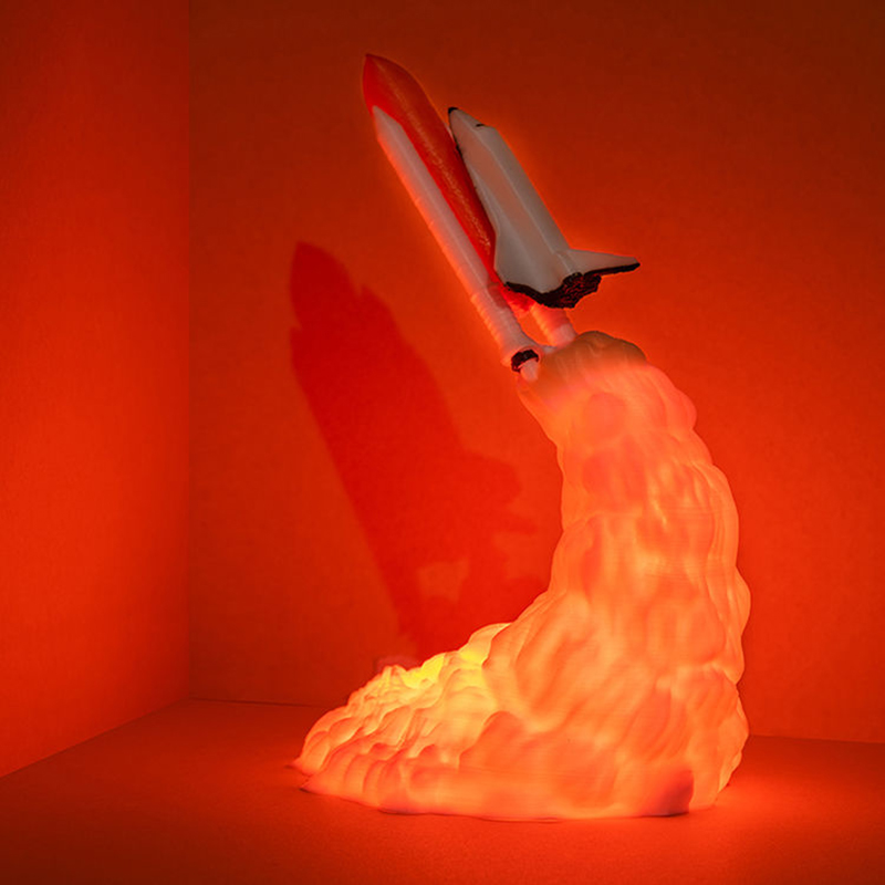 Floating Nightstand With Led Light - USB şarj edilebilir uzay mekiği roket