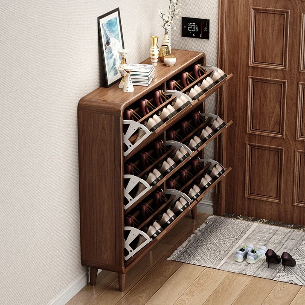 İnce Kapaklı Ayakkabılık, Rust - Shoe Rack Cabinet Narrow Entryway incelemesi ve fiyatı
