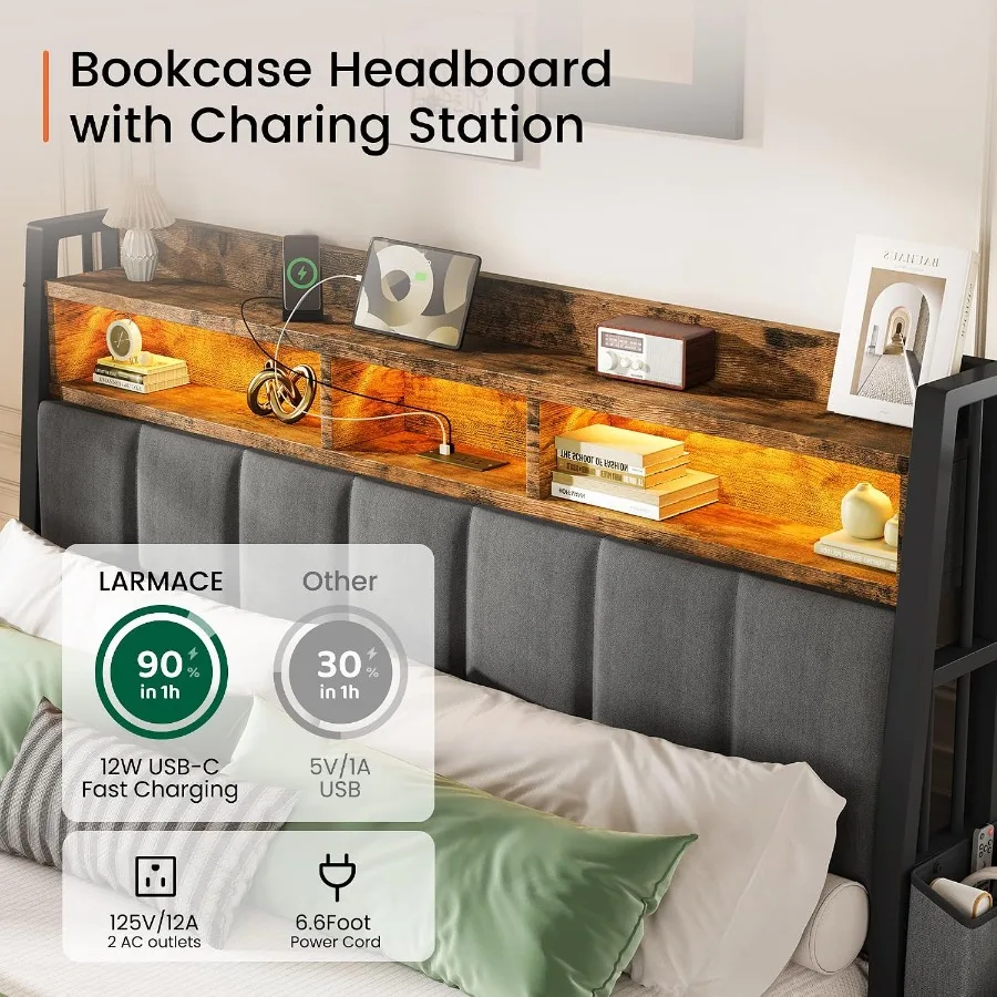 2 adet çekmeceli, kahverengi k - King Size Bed Frame With Storage Drawers incelemesi ve fiyatı
