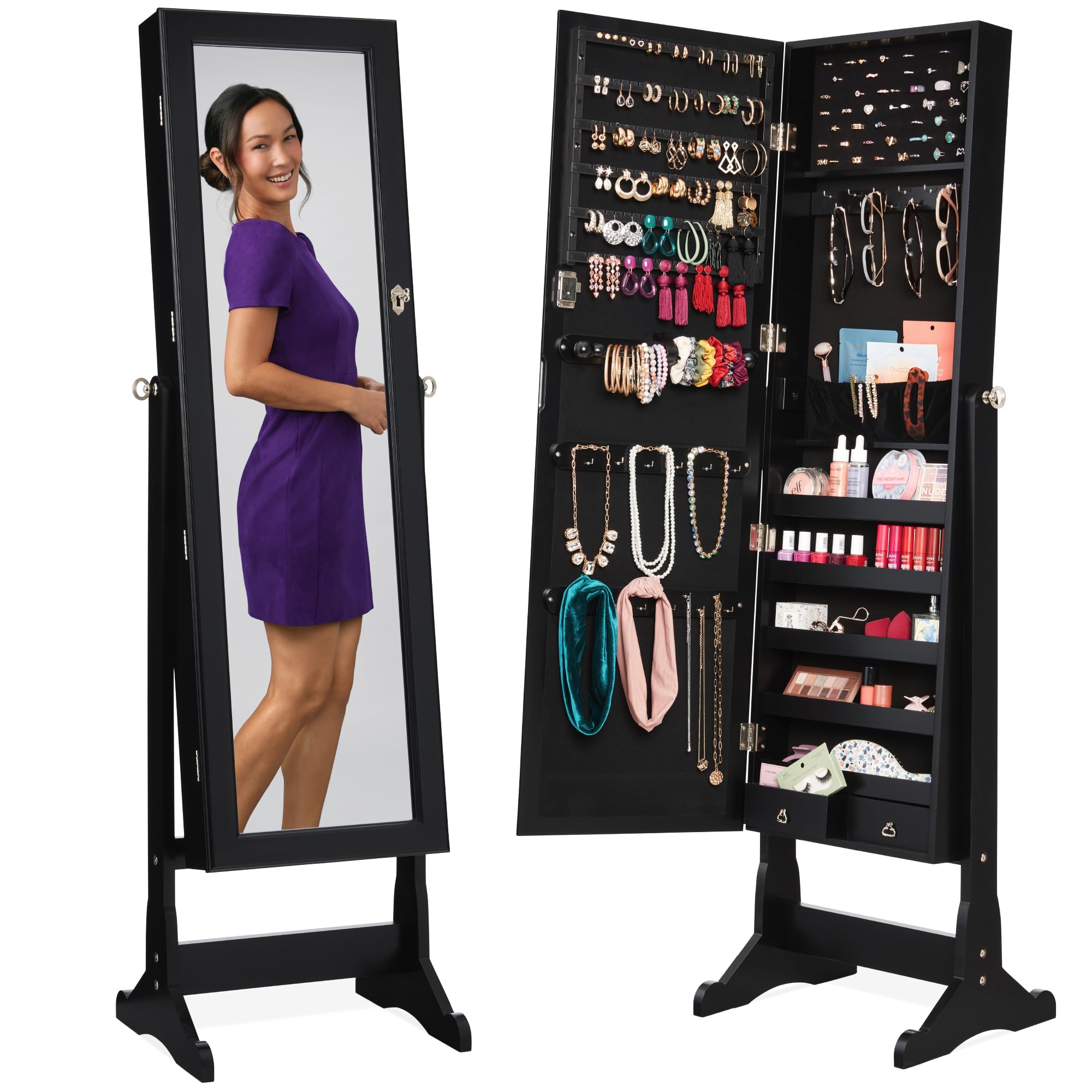 Bağımsız Takı Dolabı, Tam Boy  - Full Length Mirror Jewelry Armoire incelemesi ve fiyatı