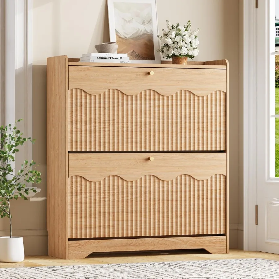 Modern Dalgalı Kenarlı Panelle - Shoe Rack Cabinet Narrow Entryway incelemesi ve fiyatı