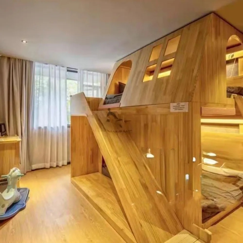 Amerikan Masif Ahşap Çocuklar  - Bunk Bed With Stairs And Slide incelemesi ve fiyatı