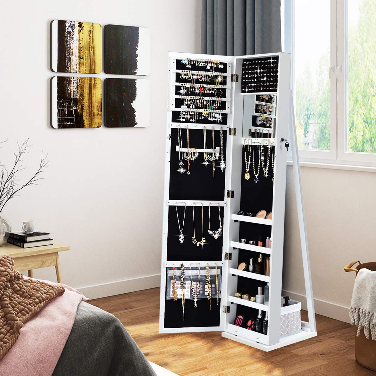 Tam Boy Aynalı, Kilitlenebilir - Full Length Mirror Jewelry Armoire incelemesi ve fiyatı